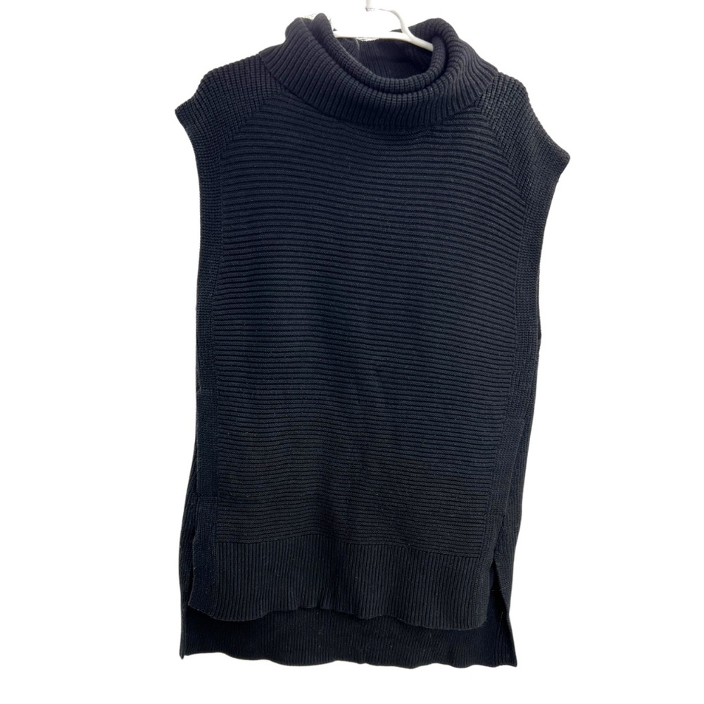 Banana Republic ribbed wool blend cowl neck sleeveless poncho tunic sweater
